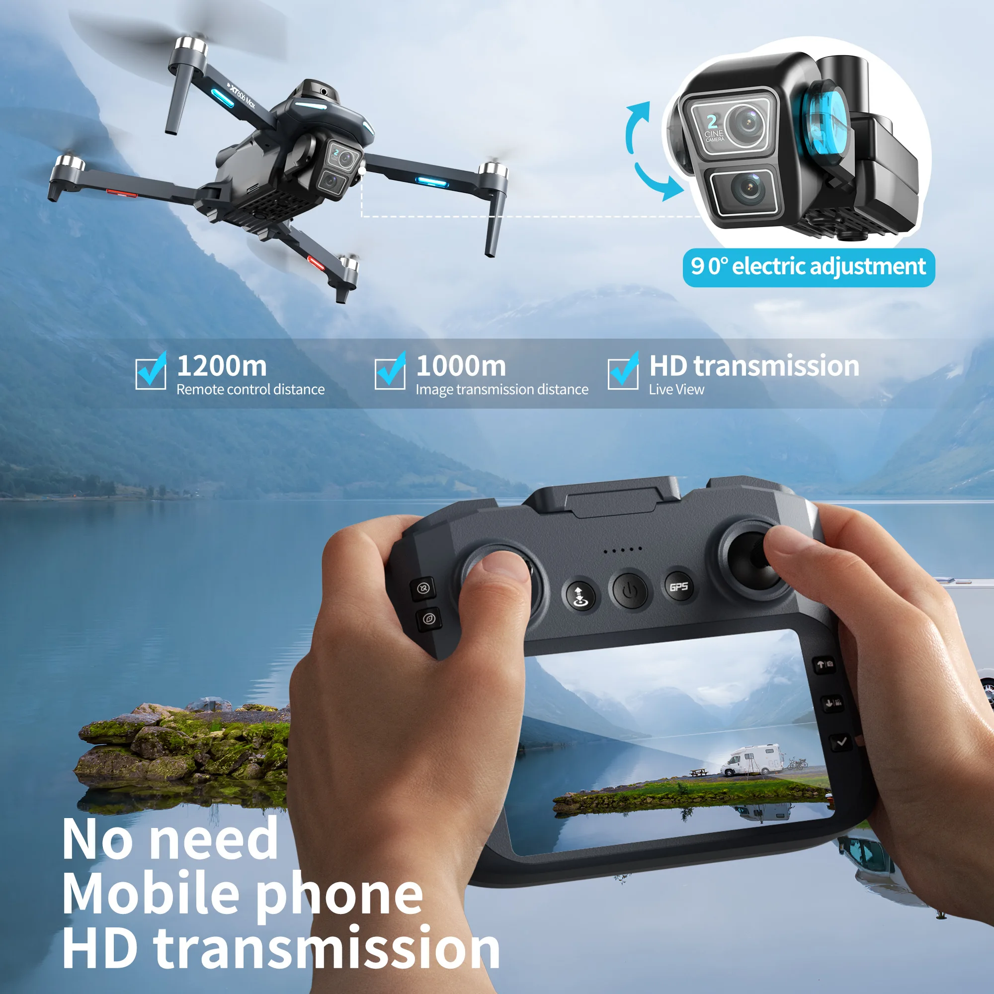 Дрон Lenovo XT606 MAX GPS с ка – обзор и цена Fpv Drone Kit